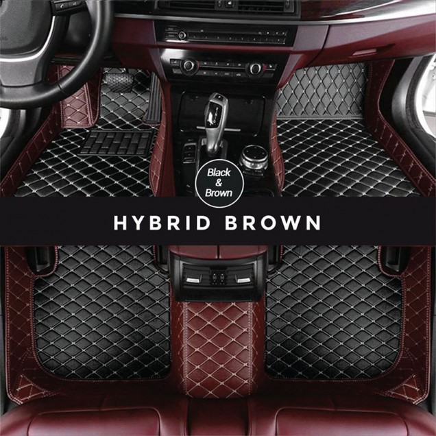 Best Black and Brown Hybrid Mode Premium Diamond Car Mats UK