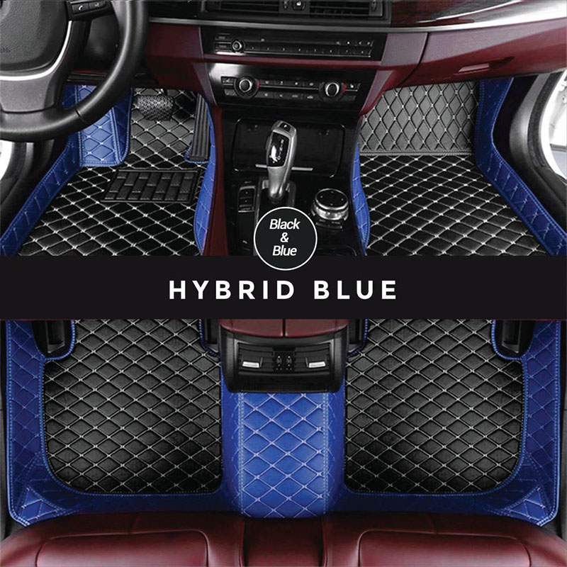 Black and Blue Hybrid Mode Premium Diamond Car Mats for Infiniti M25